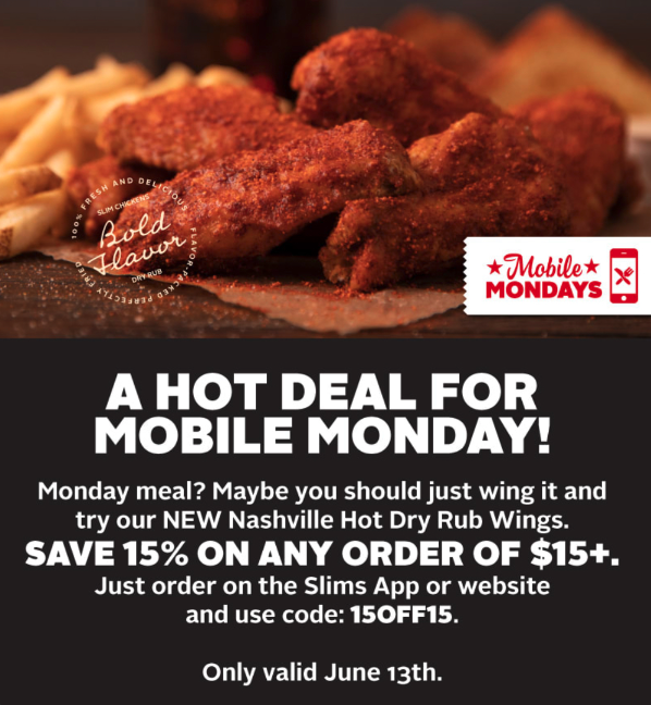 an of slim chickens promotional coupon